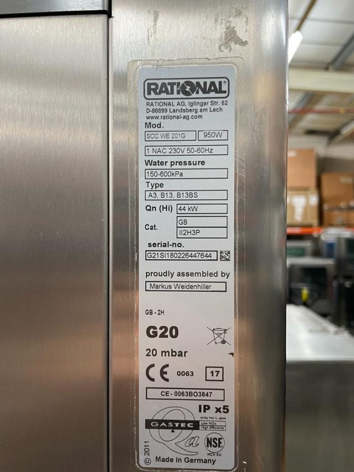 WhatsApp Image 2023 06 19 at 10.15.34 2 Rational SCC White Efficiency, 20-1/1/G (20-Grid Gas Combi Oven) 2018
