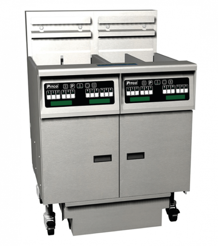 Pitco fryer SEH50 FD FF 2 tank with filtration electric 12590 Pitco fryer SEH50-FD-FF 2 tank with filtration electric.