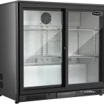 Sterling Pro Bottle Cooler SP2HC-BS Black Double Door Sliding 192 Litres 180 Bottles.