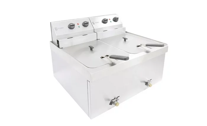 Parry Fryer NPDF9 table top electric 2 x 9kw double tank 2 x 9 litres with drain. - Image 1