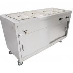 Parry Hot Hold HOT15BM electric mobile hot cupboard with bain marie 4 x 1]1 GN 150cm.