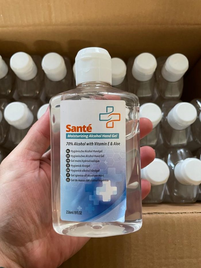 hand sanitizer 236ml 2 Moisturizing Alcohol Gel 236 ml. 70% Alcohol - Pack of 24. Sante Brand