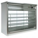 Parry Hot Hold PC140G electric pie cabinet glass front and rear 5 wire racks 140 pies 113cm.