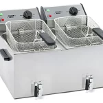 RollerGrill Fryer FD80DR counter top electric 2x8L double tank with draining system.