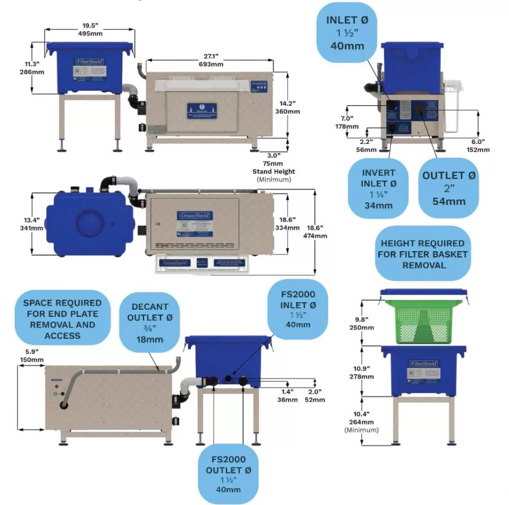 1 Greaseshield Grease Trap System GS1850-F (Defender). - Image 1