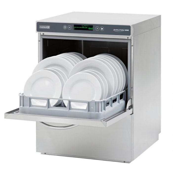 Maidaid Dishwasher Undercounter Evolution EVO535WS 50X50 2990 Maidaid EVO535WS Evolution Undercounter Dishwasher with Drain with Pump & Softener