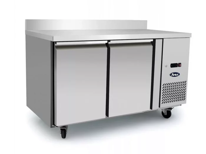 Atosa EPF3462HDSB 2 Door Preparation Counter Freezer with Splash Back  280 Litres - Image 1