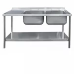 Die Pat Stainless Steel SA-DB15-60-54-SDLH sink double bowl 50 x 40 left drain 150 x 60 x 90