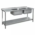 Die Pat Stainless Steel SA-DB18-65-65-SDLH sink double bowl 60 x 50 left drain 180 x 65 x 90