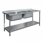 Die Pat Stainless Steel SA-DB18-65-65-SDRH sink double bowl 60 x 50 right drain 180 x 65 x 90