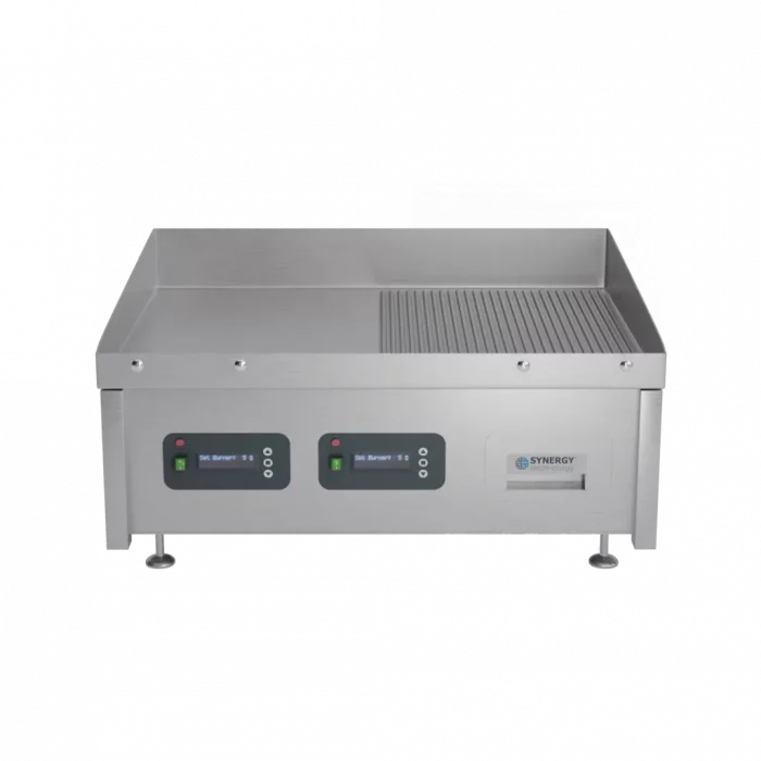 Synergy Griddle GRID900E-SR Electric Griddle semi ribbed top and SMART control technology Comes with garnish rail - Image 1