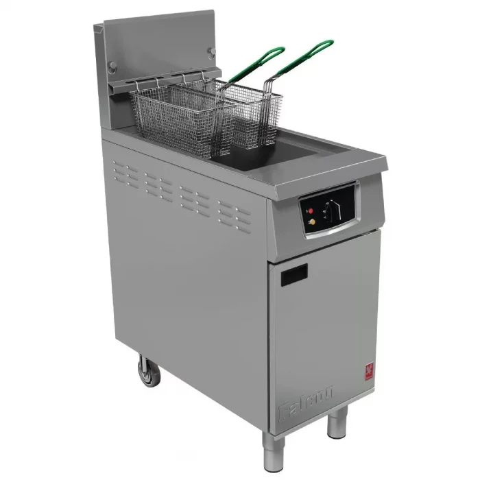 Falcon Single Tank Twin Basket Free Standing Propane Gas Filtration Fryer G401F - Image 1