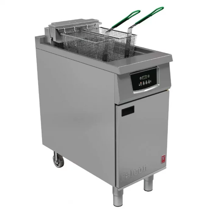 Falcon 400 Series Single Tank Twin Basket Free Standing Electric Filtration Fryer E402F - Image 1