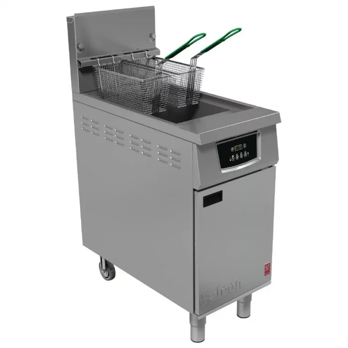 Falcon 400 Series Single Tank Twin Basket Free Standing Propane Gas Filtration Fryer G402F - Image 1