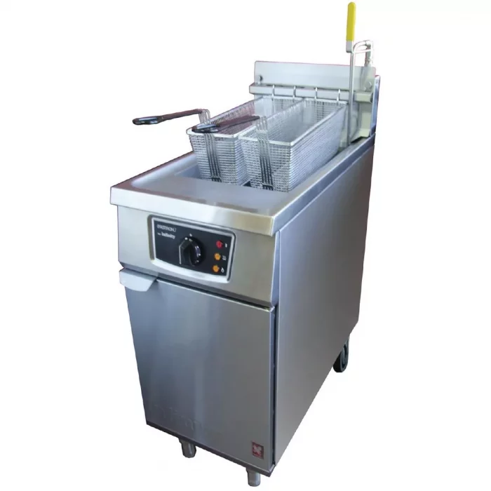 Falcon Infinity Single Tank Twin Basket Free Standing Propane Gas Filtration Fryer G2845F - Image 1