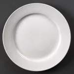 Olympia Linear Wide Rimmed Plates White 250mm (Pack of 12)