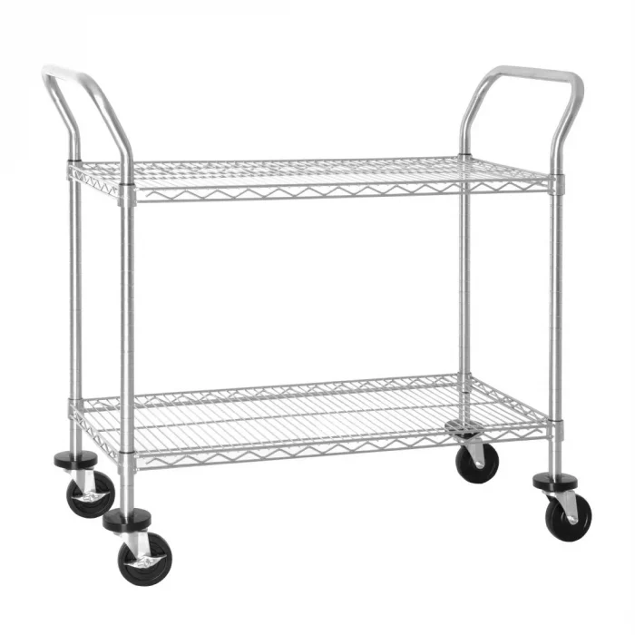 Vogue Chrome 2 Tier Wire Trolley - Image 1