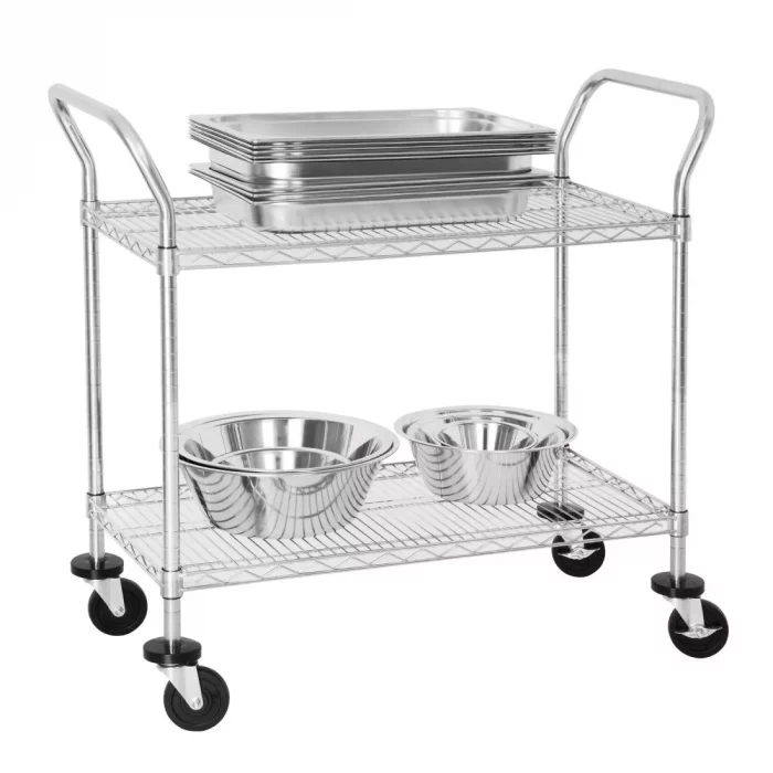 Vogue Chrome 2 Tier Wire Trolley - Image 2