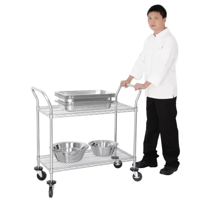 Vogue Chrome 2 Tier Wire Trolley - Image 3