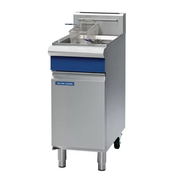 Blue Seal Single Tank Twin Basket Free Standing Propane Gas Fryer GT18 - Image 1