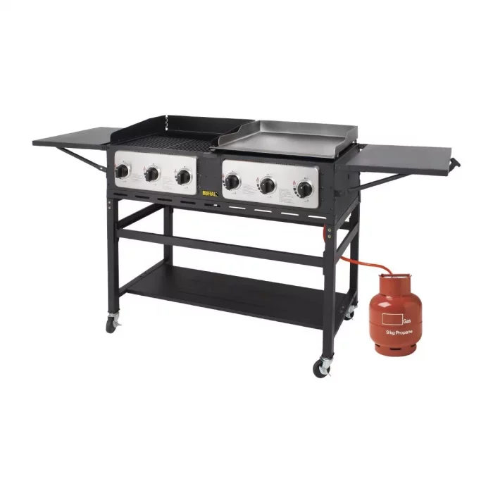 Buffalo 6 Burner Combi BBQ Grill and Griddle - Image 2