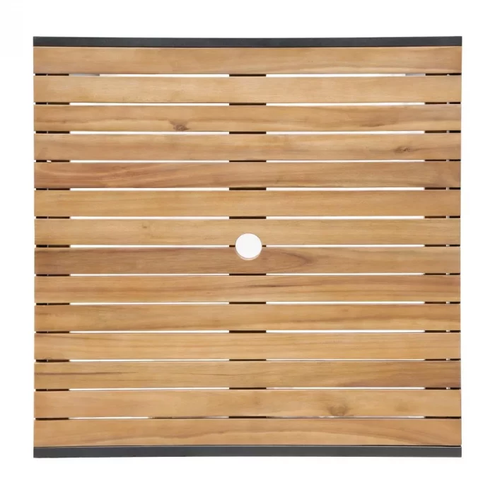 Bolero Square Steel and Acacia Table 800mm - Image 3