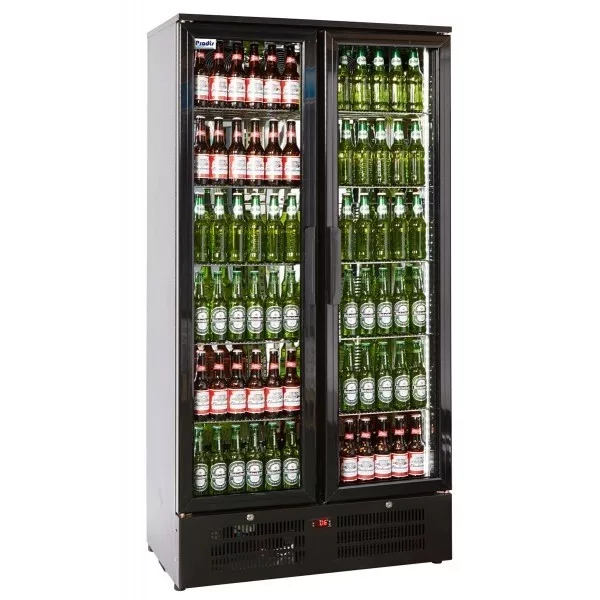 605e068cdff26_nt20 Prodis NT20-HC Hinged Glass Double Door Black Upright Bottle Cooler 560 Litres - Image 1
