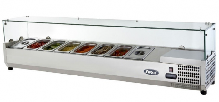 Atosa VRX1400/330 Countertop Topping Unit with 6 x 1/4 GN Pans/Lids  1415mm - Image 1