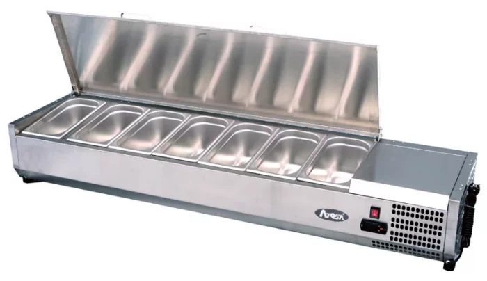 Atosa VRX1800/330S Countertop Topping Unit with 8 x 1/4 GN Pans/Lids  1805mm - Image 1