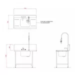 Hobart SD1150L/R Outlet Single Rack Table