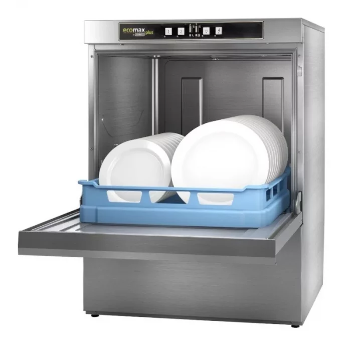 Hobart Ecomax Plus F515W-10C 500mm Basket Frontloading Commercial Dishwasher with Drain Pump  18 Plates - Image 1