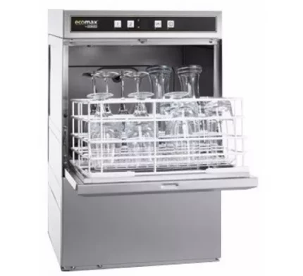 Hobart Ecomax G504W-10B 500mm Basket Frontloading Commercial Glasswasher with Drain Pump  25 Pint Capacity