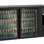 Gamko E3/22GMU84 Glass Double Door Black Undercounter Bottle Cooler  344 x 33 Centiliters Bottles