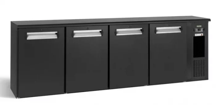Gamko E3/2222MU84 Solid Four Door Black Undercounter Bottle Cooler  722 x 33 Centiliters - Image 1