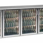 Gamko E3/2222GMUCS84 Glass Four Door Stainless Steel Undercounter Bottle Cooler  722 x 33 Centiliters