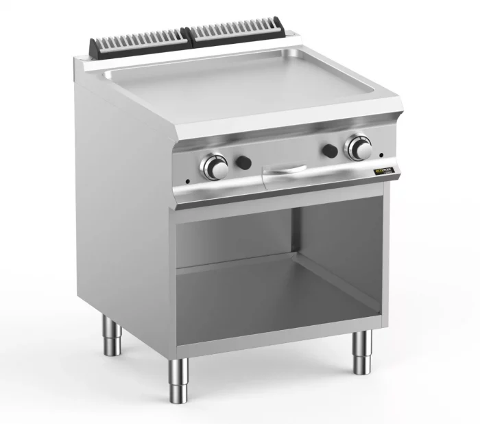 Hobart Ecomax HEFTBG77AL Smooth Griddle on Open Cupboard  14kW - Image 1