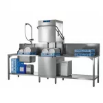 Hobart AMXXW-10B 500mm Basket Hood / Passthrough Dishwasher with Drain Pump  18 Plates