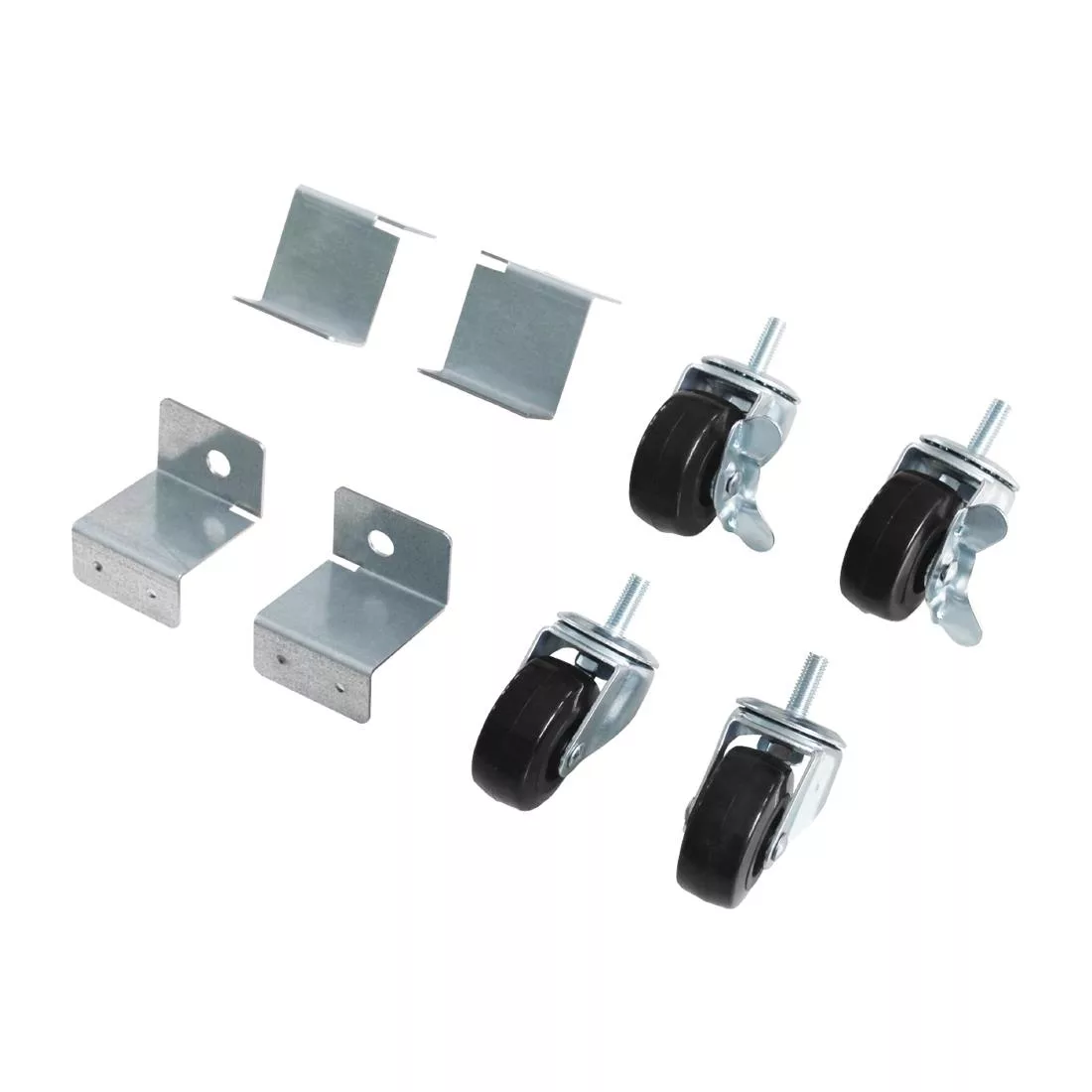 aj542_primarynewlines.jpg Polar Standard & Braked Castors with Brackets (Pack of 4) - Image 1