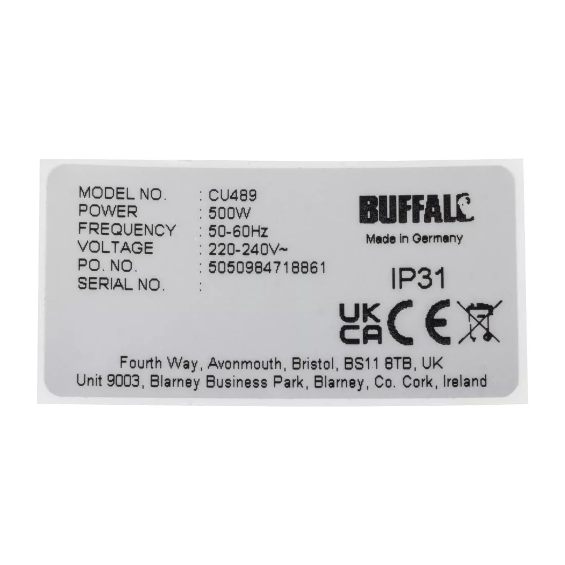 ap475_spare23-2291.jpg Buffalo Type Label - Image 1