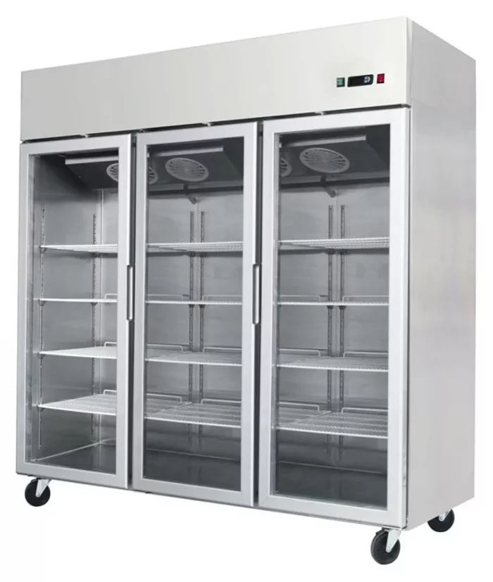 Atosa YCF9403GR Slimline Glass Triple Door Upright Fridge  1390 Litres - Image 1