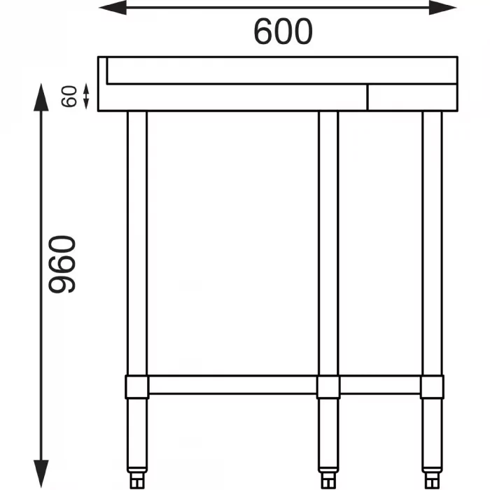Vogue Stainless Steel Corner Table 600mm - Image 7