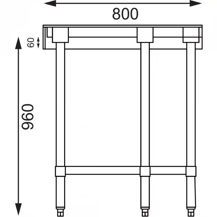 Vogue Stainless Steel Corner Table 600mm - Image 8
