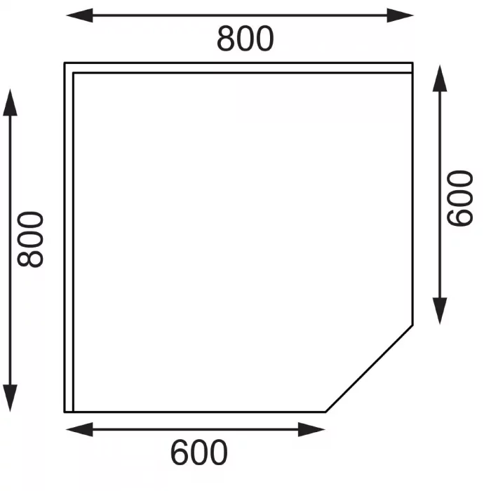 Vogue Stainless Steel Corner Table 600mm - Image 9