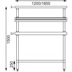 Vogue Stainless Steel Prep Station with Gantry 1500x600 - Image 8