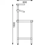 Vogue Stainless Steel Prep Station with Gantry 1500x600 - Image 9