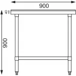 Vogue Stainless Steel Chopping Board Table 900mm - Image 8