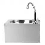 Basix Stainless Steel Knee Operated Hand Wash Basin - Image 3