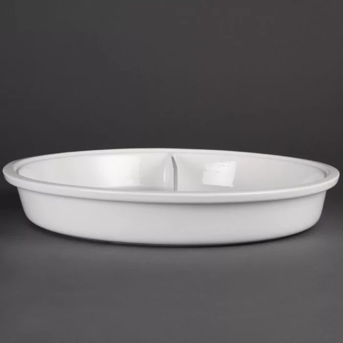 Olympia Whiteware Divided Round Dish 3.5Ltr 123.1oz - Image 1