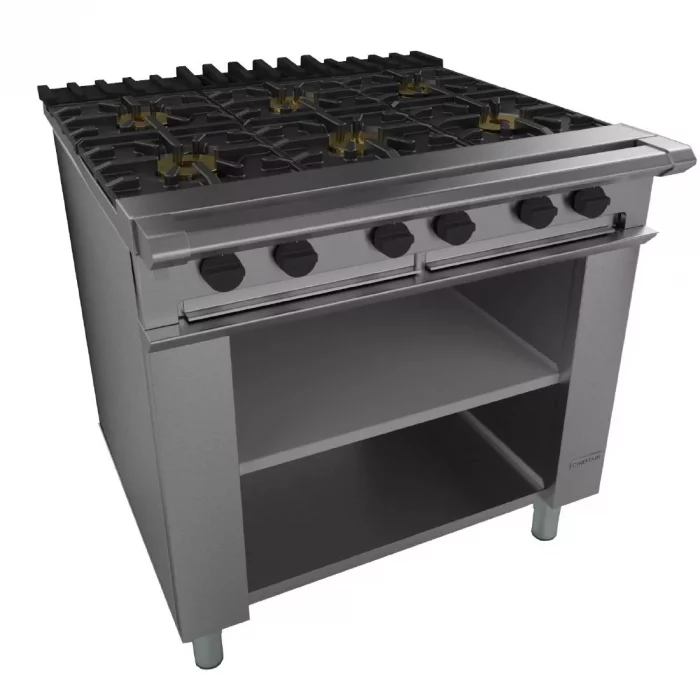 Falcon Chieftain 6 Burner Boiling Table on Legs Natural Gas G1060X - Image 1