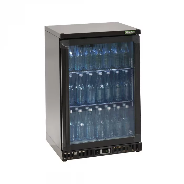 Gamko Bottle Cooler - Single Hinged Door 150 Ltr Black - Image 1